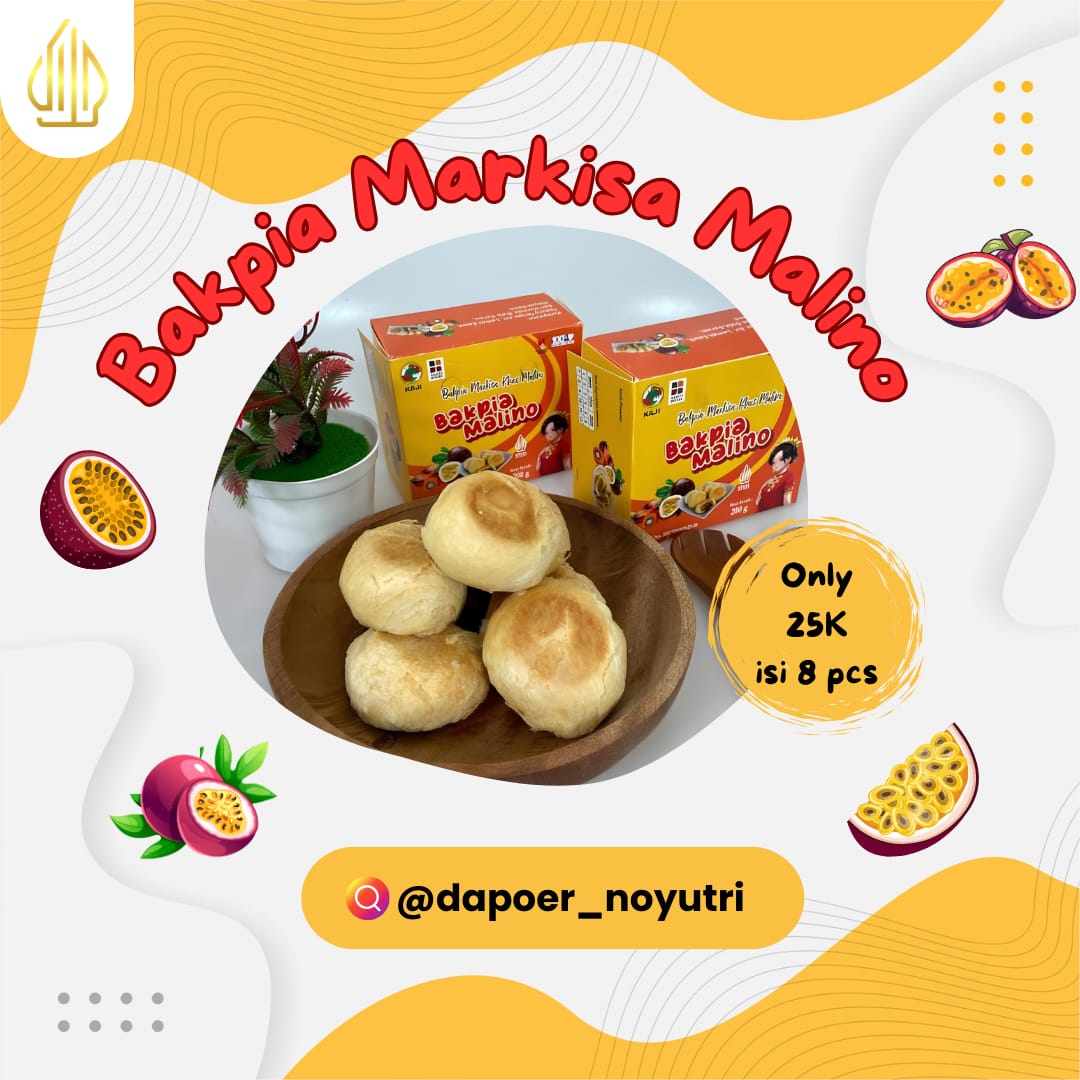 Produk Bakpia Malino rasa markisa dalam kemasan